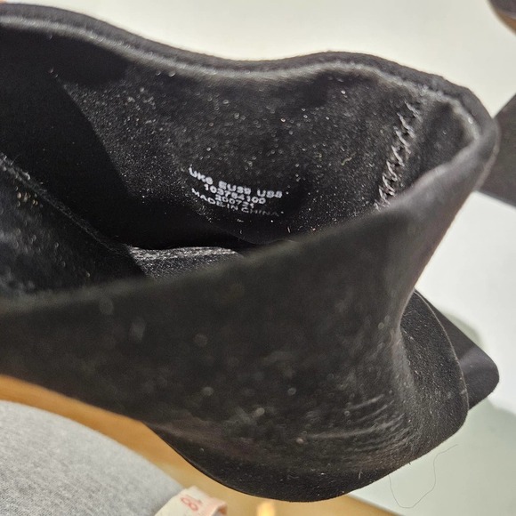 ASOS Design Nyla Heeled Mule Square Toe 8 Black Suede Slide Pump Sandal‎ - Picture 7 of 10